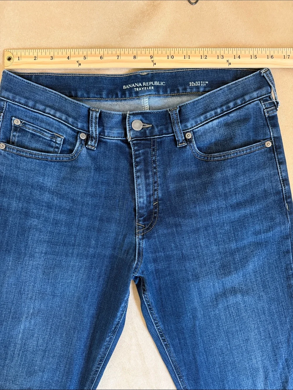 Banana Republic Traveler Men's Dark Blue Slim Straight Jeans Size 32/32
